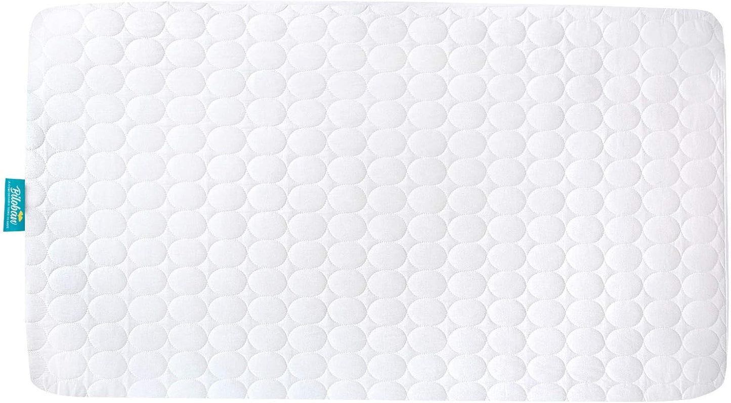 Crib Mattress Protector Pad Waterproof, Toddler Machine Washable & Dryer Fit Baby Bed Mattress Protector (Standard Size 52” X 28”)